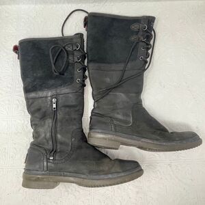 UGG Elsa Tall waterproof leather boots in black Sz 8.5